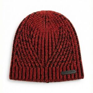 Rebecca Minkoff Red and Black Patterned Beanie